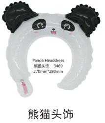 Flippy Balon din Folie Metalizata, Flippy, Tip Coronita cu Urechi, Model Panda, Ambalaj Individual, Pai Inclus, Umflare cu Aer sau Heliu, 27 x 28 cm, Alb Negru (teo-134268)