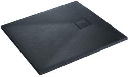 Erga Hyper, SMC zuhanytálca 100x80x2, 6 cm + szifon, fekete matt, ERG-V06-SMC-8010S-BK (ERG-V06-SMC-8010S-BK)