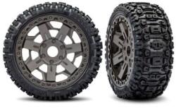 Traxxas kerék 3.0", szürke felni, Sledgehammer belted gumiabroncs (2) (TRA9071-GRAY)
