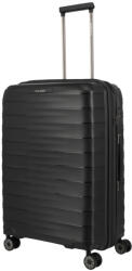 Travelite Mooby fekete 4 kerekű bővíthető közepes bőrönd (76848-01)