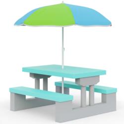 Spielwerk Set de șezut pentru copii cu umbrelă de soare JASMIN, 67x78, 5x42, 5cm, gri/mentă