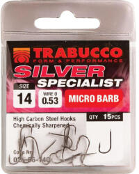 Trabucco Silver Specialist 18 Lapkás, Szakállas Feeder Horog 15db (023-56-180)