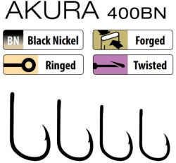 Trabucco Akura Continental 400 BN 01 Füles, Szakállas Horog 10db (026-10-010)
