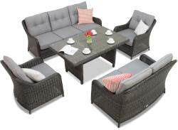 Garden Point Toledo Apetito 7 technorattán kerti bútorok, antracit (GAP132-7)