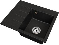 Bradoline Exclusive 60 gránit mosogató, balos csepegtetővel, fekete-szemcsés, beépíthető (5907046502084)