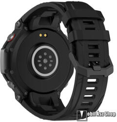  Xiaomi Amazfit T-Rex 3, Okosóra szíj, Szilikon, Csíkos textúra, Csatos, Állítható méret, Csavarhúzóval, 99mm+134mm hosszú, Fekete