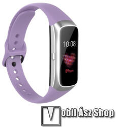 Okosóra pót szíj - szilikon - 17, 3mm széles, 89mm+115mm hosszú - SAMSUNG SM-R370 Galaxy Fit - VILÁGOS LILA