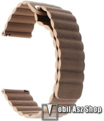  Okosóra mágneses loop szíj - SÖTÉTBARNA - PU bőr, mágneses - 20mm széles, 160-204 mm-es csuklóig használható - SAMSUNG Galaxy Watch 42mm / Xiaomi Amazfit GTS / SAMSUNG Gear S2 / HUAWEI Watch GT 2 42mm