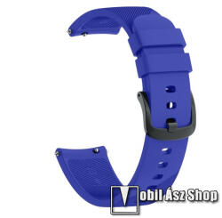  Okosóra szíj - szilikon, Twill mintás - VILÁGOSKÉK - S-es méret, 92mm + 80mm hosszú, 20mm széles - SAMSUNG Galaxy Watch 42mm / Xiaomi Amazfit GTS / SAMSUNG Gear S2 / HUAWEI Watch GT 2 42mm / Galaxy Wa