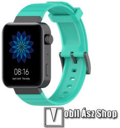  Okosóra szíj - szilikon - CYAN - 121mm + 88mm hosszú, 18mm széles - Xiaomi Mi Watch (For China Market) / Fossil Gen 4 / HUAWEI TalkBand B5