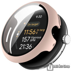  Google Pixel Watch 3 41mm, Watch 2, Watch 1, Okosóra műanyag védőtok, Keret, 9H edzett üvegfólia, Rózsaszín
