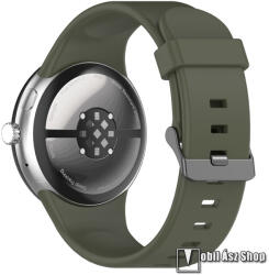 Google Pixel Watch 3 45mm, Okosóra szíj, Szilikon, 128mm+99mm hosszú, Sötétzöld