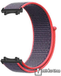 Xiaomi Amazfit T-Rex 3, Okosóra szíj, Szövet, Légáteresztő, Sztreccses, 245mm hosszú, Tépőzáras, Lila, Piros