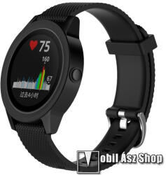  Okosóra szíj - FEKETE - 9.1 + 10.7 cm hosszú, 20mm széles - Vivomove HR / Garmin Vivoactive 3 / Approach S40