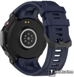  Xiaomi Amazfit T-Rex 3, Okosóra szíj, Szilikon, Csíkos textúra, Csatos, Állítható méret, Csavarhúzóval, 99mm+134mm hosszú, Sötétkék