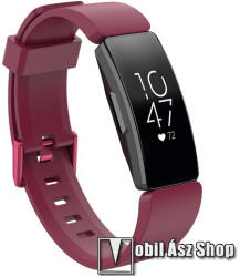  Okosóra szíj - szilikon - BORDÓ - L-es méret, 87mm + 132mm hosszú - Fitbit Inspire / Fitbit Inspire HR