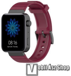 Okosóra szíj - szilikon - BORDÓ - 121mm + 88mm hosszú, 18mm széles - Xiaomi Mi Watch (For China Market) / Fossil Gen 4 / HUAWEI TalkBand B5