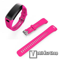  Szilikon okosóra szíj - RÓZSASZÍN - csavarhúzóval, 125mm + 83mm hosszú, 17mm széles - Garmin Vivosmart HR