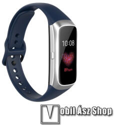Okosóra pót szíj - szilikon - 17, 3mm széles, 89mm+115mm hosszú - SAMSUNG SM-R370 Galaxy Fit - SÖTÉTKÉK