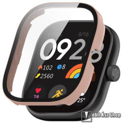 Xiaomi Redmi Watch 5, Okosóra műanyag védőtok, Keret, 9H edzett üvegfólia, Rózsaszín