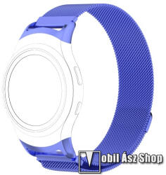  Okosóra milánói szíj - rozsdamentes acél - KÉK - fém háló kialakítás, mágneses, 245mm hosszú, 20mm széles - SAMSUNG Gear Fit 2 SM-R360 / SAMSUNG Gear Fit 2 Pro SM-R365
