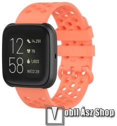  Okosóra szíj - szilikon, légáteresztő, sportoláshoz, 121 + 98mm hosszú, 23mm széles - NARANCS - Fitbit Versa / Fitbit Versa Lite / Fitbit Versa 2