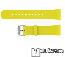 Okosóra szíj - SÁRGA - szilikon, 20cm hosszú és 2cm széles - SAMSUNG Gear Fit 2 SM-R360 / Samsung Gear Fit 2 Pro SM-R365 - 117mm + 75mm hosszú