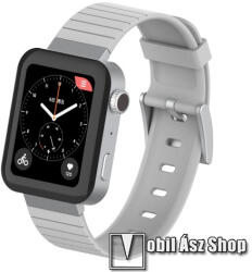 Okosóra szíj - szilikon - FEHÉR - 150mm-től 210mm-es méretű csuklóig ajánlott, 112mm + 90mm hosszú, 18mm széles - Xiaomi Mi Watch (For China Market) / Fossil Gen 4 / HUAWEI TalkBand B5