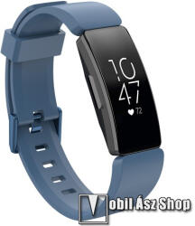 Okosóra szíj - szilikon - VILÁGOSKÉK - L-es méret, 87mm + 132mm hosszú - Fitbit Inspire / Fitbit Inspire HR