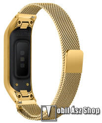  Okosóra milánói szíj - rozsdamentes acél, mágneses - ARANY - max 203mm-es csuklóra - SAMSUNG SM-R375 Galaxy Fit e