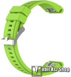  Okosóra szíj - 26mm, QUICKFIT - ZÖLD - Garmin Fenix 3 / 3 HR / 5X / 5X Plus / 5X Plus Sapphire / 6X / 6X Sapphire / 6X Pro / 6X Pro Solar / 6X Pro Sapphire / Quatix 3 / D2 / Descent MK1 / Tactix Charl