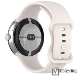 Google Pixel Watch 3 41mm, Watch 2, Watch 1, Okosóra szíj, Szilikon, 136+104mm hosszú, Bézs