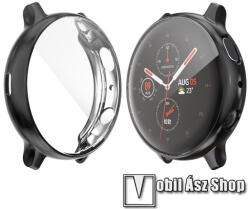 Samsung Galaxy Watch Active2 40mm, Okosóra szilikon védőtok, előlapvédős, Fekete