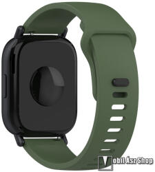 Okosóra szíj, Szilikon, 22mm széles, 128mm+98mm hosszú, Sötétzöld, Garmin Forerunner 255 (46mm), Forerunner 265, Venu 3 45mm, Xiaomi Watch S1 Pro, Amazfit GTR 4 46mm, Redmi Watch 5 Active, Huawei Watc
