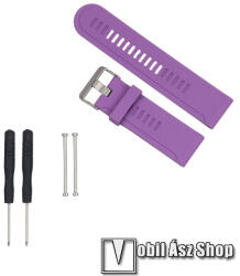  Okosóra szíj - szilikon - LILA - 12.9+9cm hosszú, 2.5 cm széles, 1 pár teleszkóppal, csavarhúzóval - Garmin Fenix 3 / Fenix 3 HR / Fenix 2 / Fenix / Quatix / Quatix 3 / D2 / Tactix