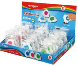Keyroad Radír, PVC mentes 24 db/display Keyroad Exraser Plus vegyes színek - vegyesbolt