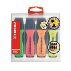 STABILO Szövegkiemelő 2-5mm, vágott hegyű, STABILO Boss original, 4 klf. szín - vegyesbolt