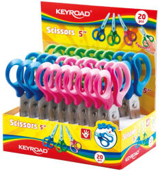 Keyroad Olló 13 cm tompa fejű 20 db/display Keyroad Soft Grip vegyes színek