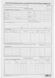  Pátria Külföldi kiküldetési utasítás és költségelszámolás, A/4 és 4 oldal B. 7300-261/ÚJ - vegyesbolt