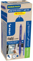 Pilot Rollertoll 0, 5mm, törölhető Pilot Frixion Clicker GreenPack, 12 toll + 12betét, írásszín kék - vegyesbolt
