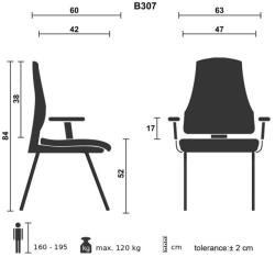 BLUERING Tárgyalószék Bluering® Bond fekete - vegyesbolt