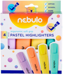 Nebulo Szövegkiemelő készlet, Nebulo, 4 klf. pasztell szín - vegyesbolt
