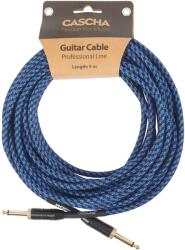 Cascha Professional Line Guitar Cable, Straight, Tweed Blue, 9 m