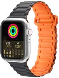 DUX DUCIS Szíj (Armor Verzió) Apple Watch SE Szíj, 9, 8, 7, 6, 5, 4, 3, 2, 1 (41, 40, 38 mm) Szilikon Mágneses Karkötő Fekete/Narancs