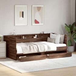 vidaXL barna tölgy kanapéágy fiókkal matrac nélkül 90x200 cm (3280852)
