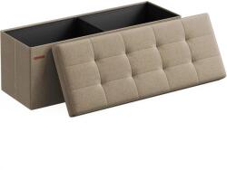 SONGMICS tárolós ülőke, összecsukható ülőpad 38 x 110 x 38 cm, tevebarna (LSF077R01V1)