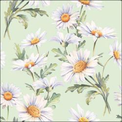 Ambiente Beautiful daisies green papírszalvéta 33x33cm, 20db-os