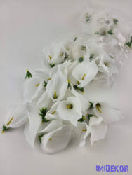  Kála selyemvirág fej 6, 5 cm - Fehér