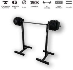 GazoFitness GazoFitness® Hardcore Készlet (Mobil Súlytartó állvány + Egyenes rudas súlyzó 39 Kg)