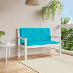 vidaXL 2 db türkizkék szövet kerti padpárna 120 x 50 x 7 cm (361696)